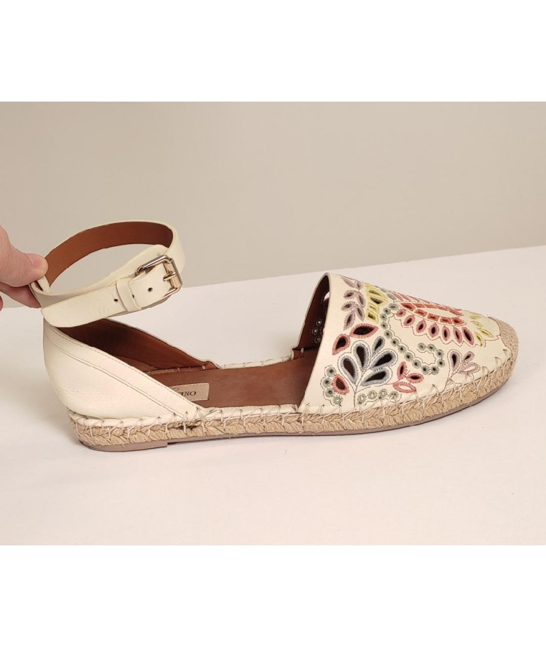 VALENTINO Бежевые кожаные эспадрильи, фото 7