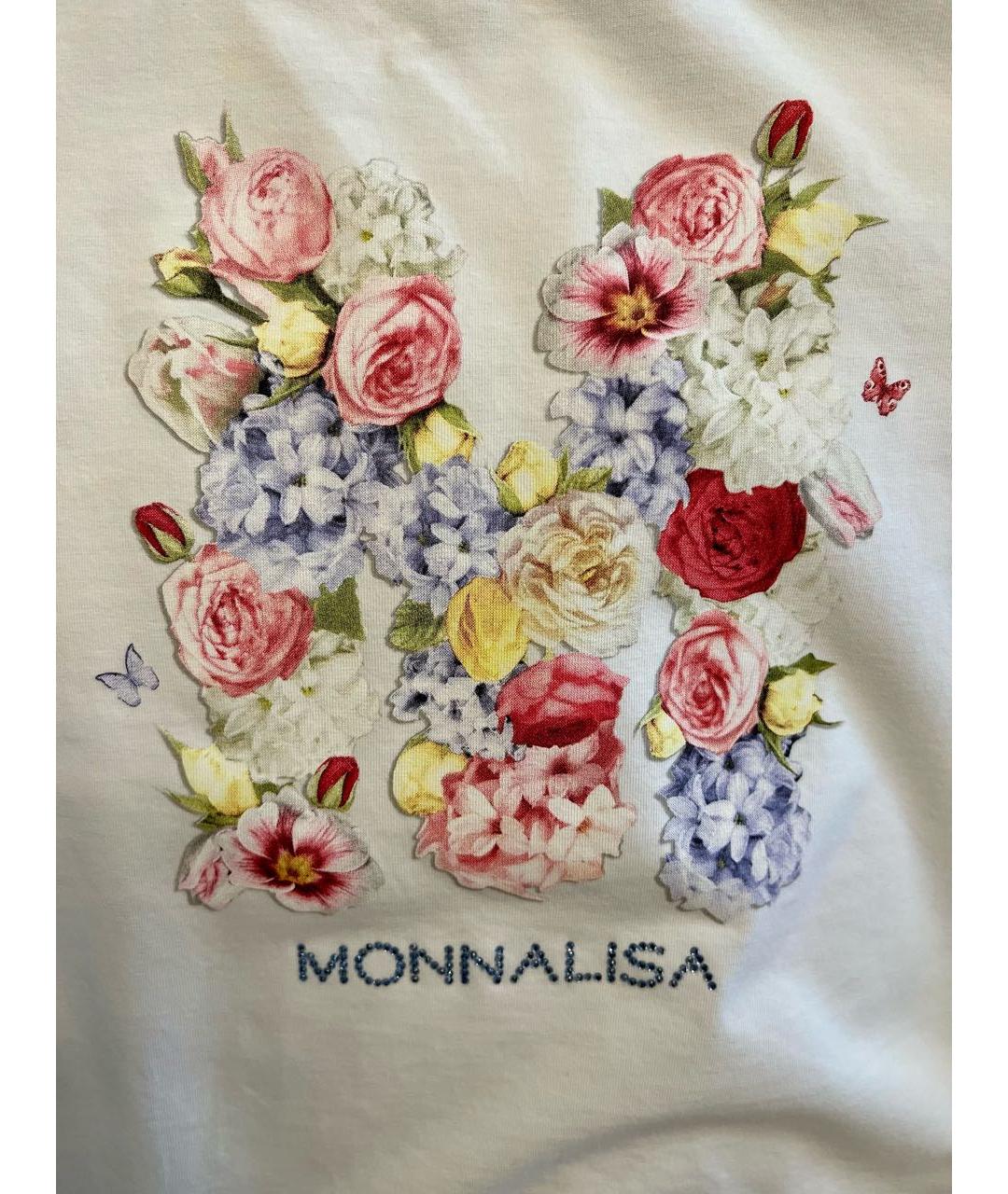 MONNALISA Белый хлопковый детская футболка / топ, фото 3