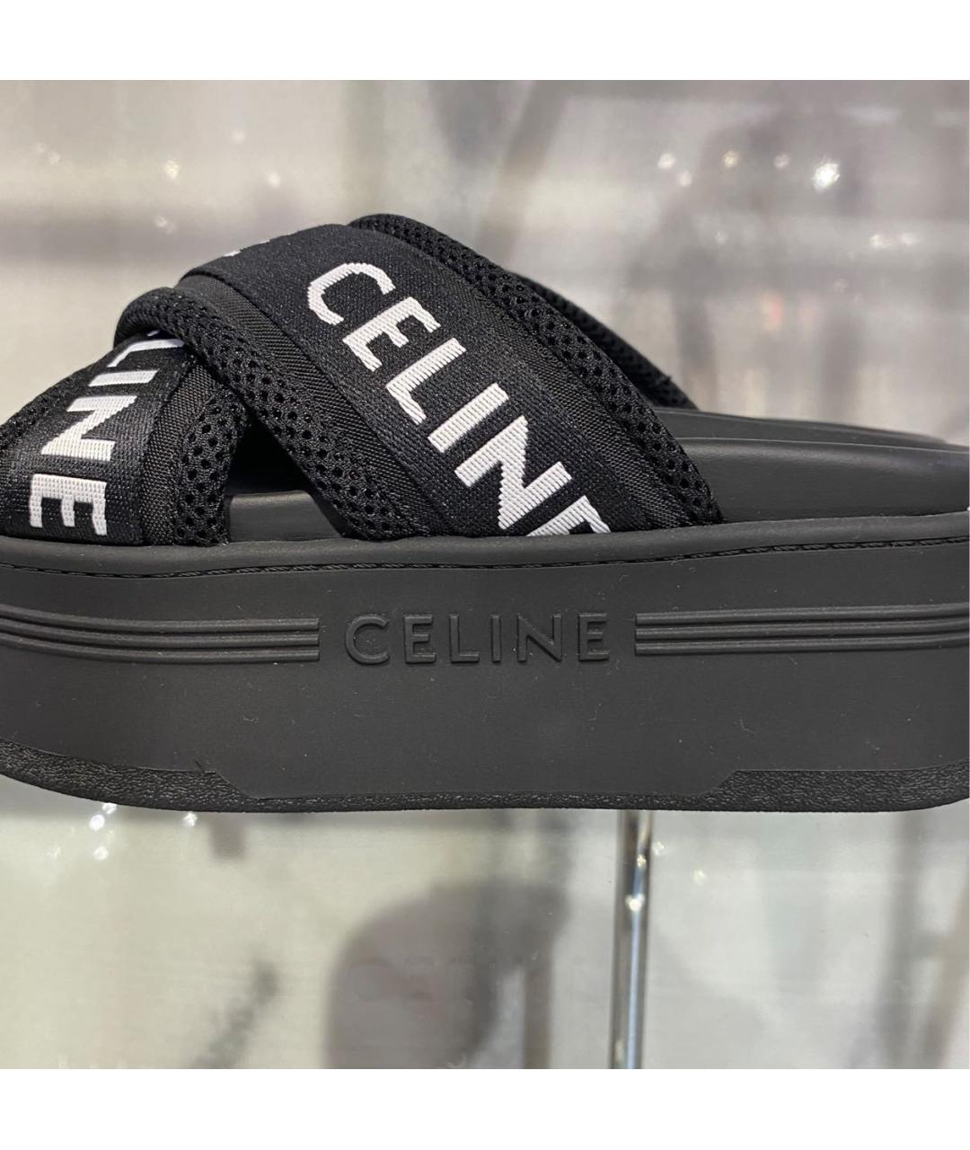 CELINE Черные шлепанцы, фото 3