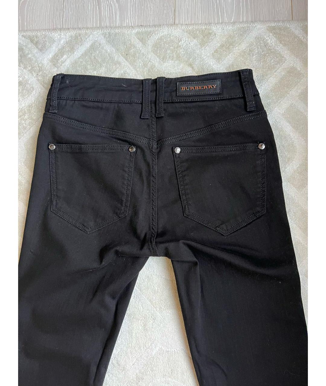 BURBERRY Черные хлопко-эластановые джинсы слим, фото 7