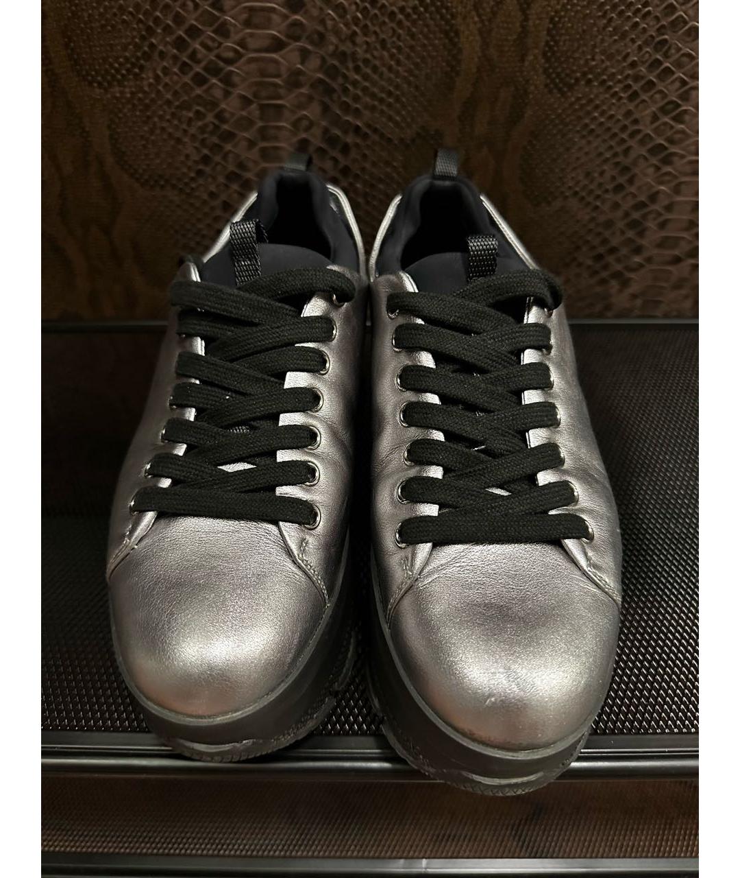 PRADA Серебряные кожаные ботинки, фото 2