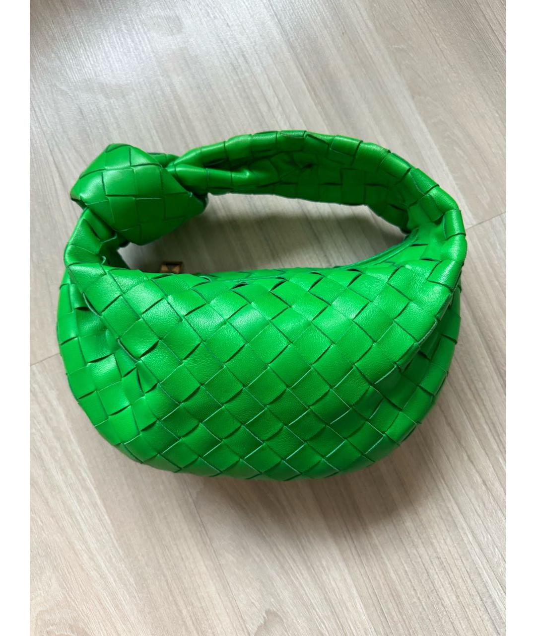 BOTTEGA VENETA Зеленая кожаная сумка с короткими ручками, фото 9