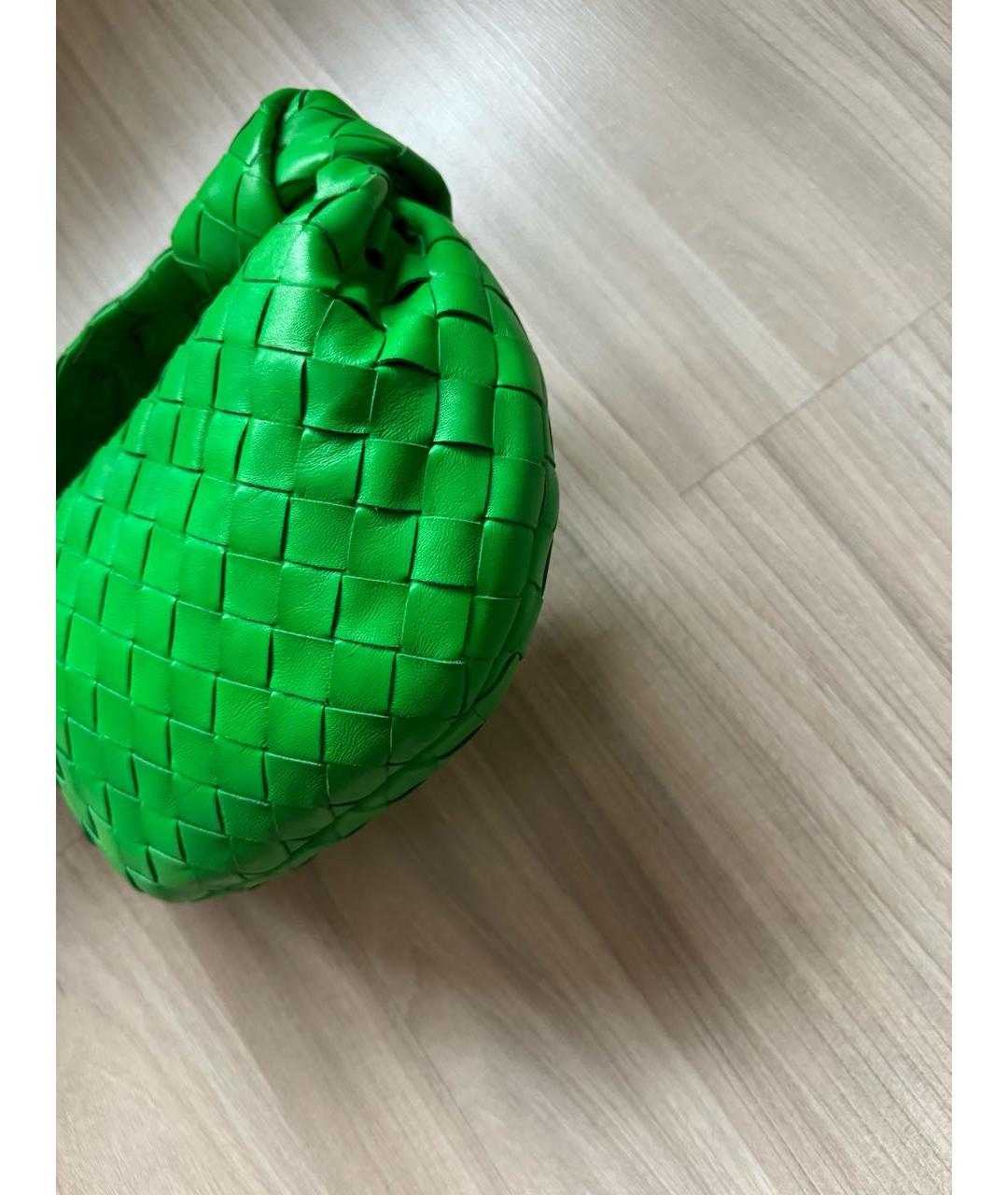 BOTTEGA VENETA Зеленая кожаная сумка с короткими ручками, фото 3