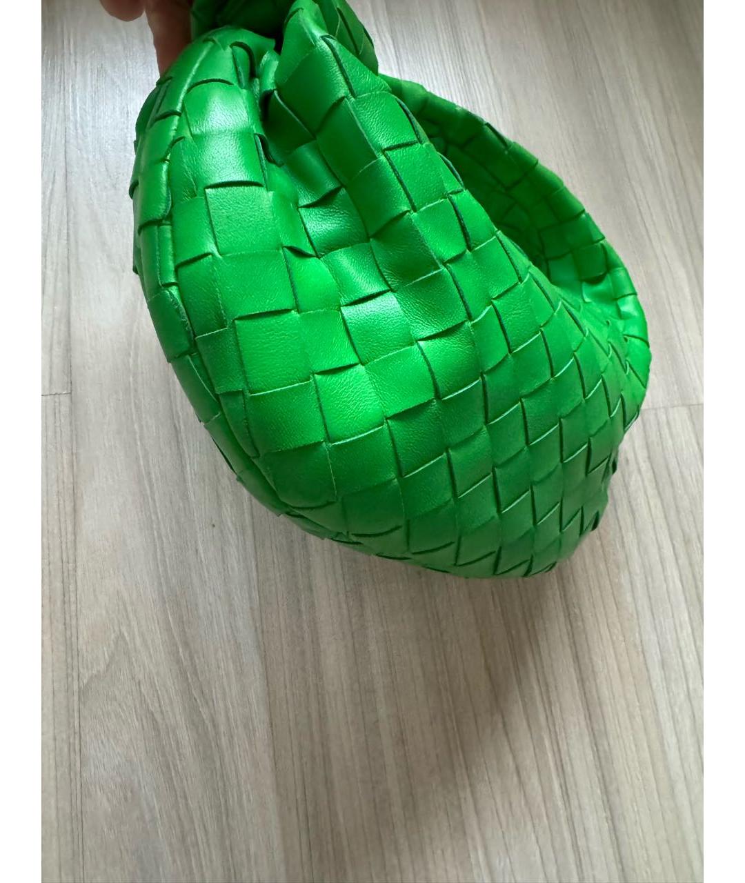 BOTTEGA VENETA Зеленая кожаная сумка с короткими ручками, фото 6