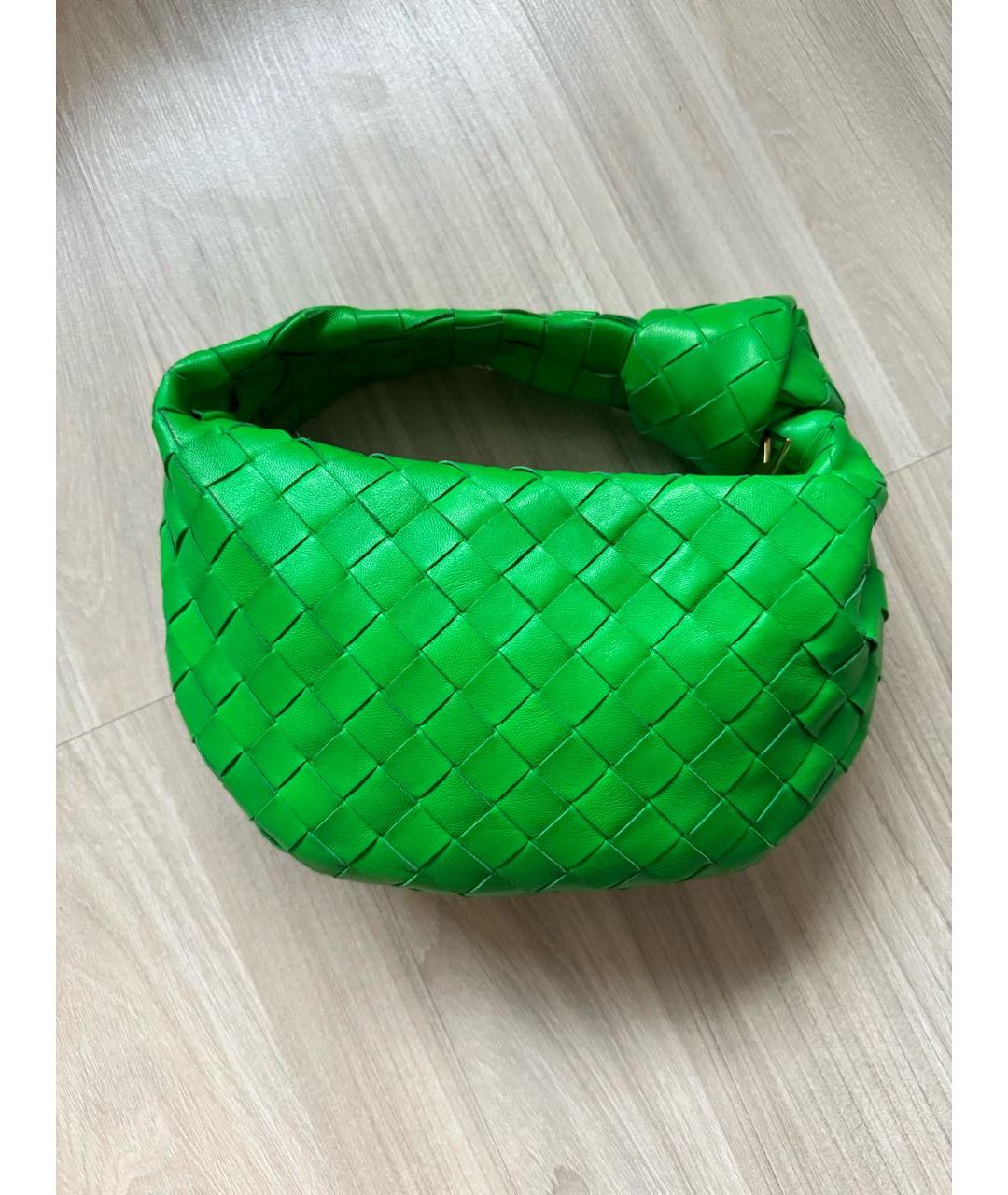 BOTTEGA VENETA Зеленая кожаная сумка с короткими ручками, фото 2