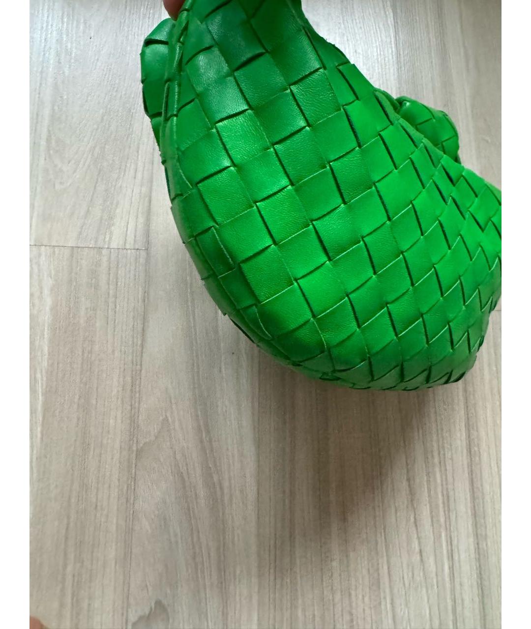 BOTTEGA VENETA Зеленая кожаная сумка с короткими ручками, фото 4