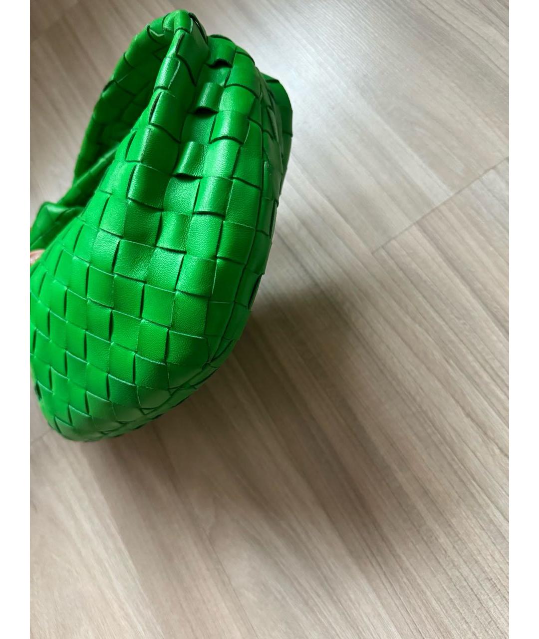 BOTTEGA VENETA Зеленая кожаная сумка с короткими ручками, фото 5
