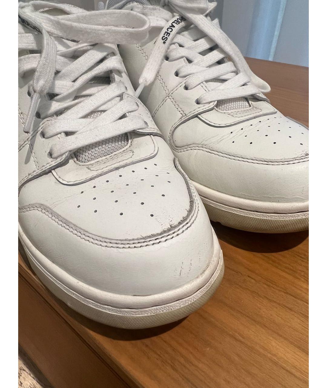 OFF-WHITE Белые кожаные кроссовки, фото 6