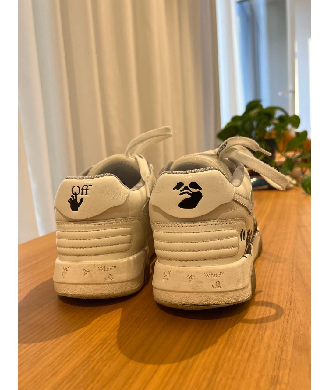 OFF-WHITE Белые кожаные кроссовки, фото 4