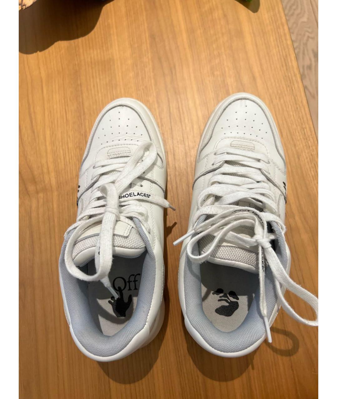 OFF-WHITE Белые кожаные кроссовки, фото 3