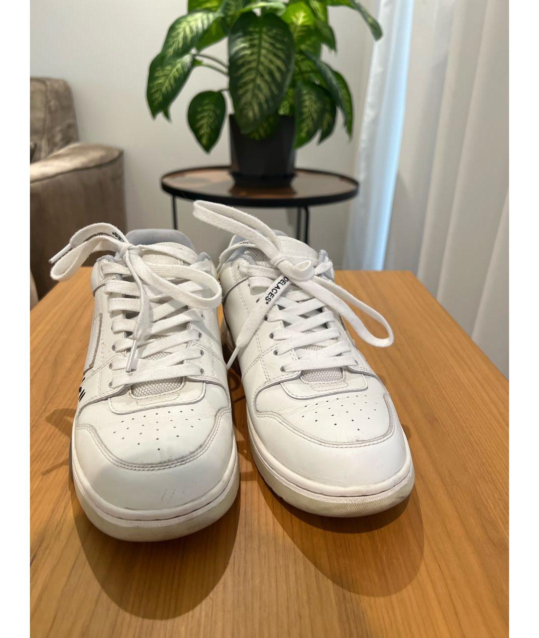 OFF-WHITE Белые кожаные кроссовки, фото 2