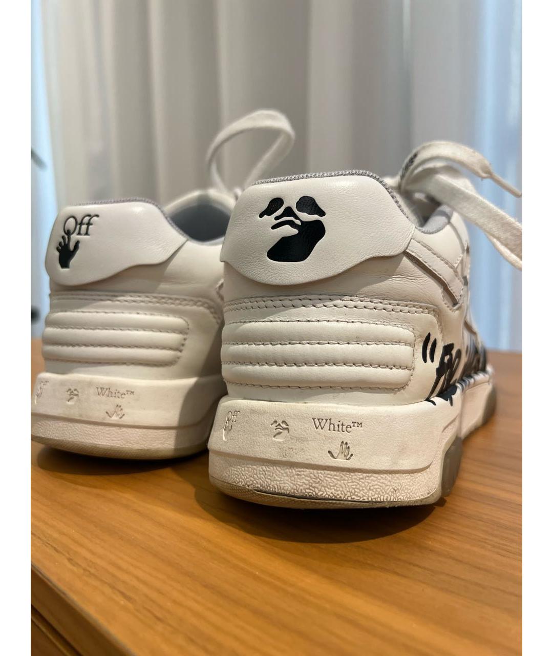 OFF-WHITE Белые кожаные кроссовки, фото 5