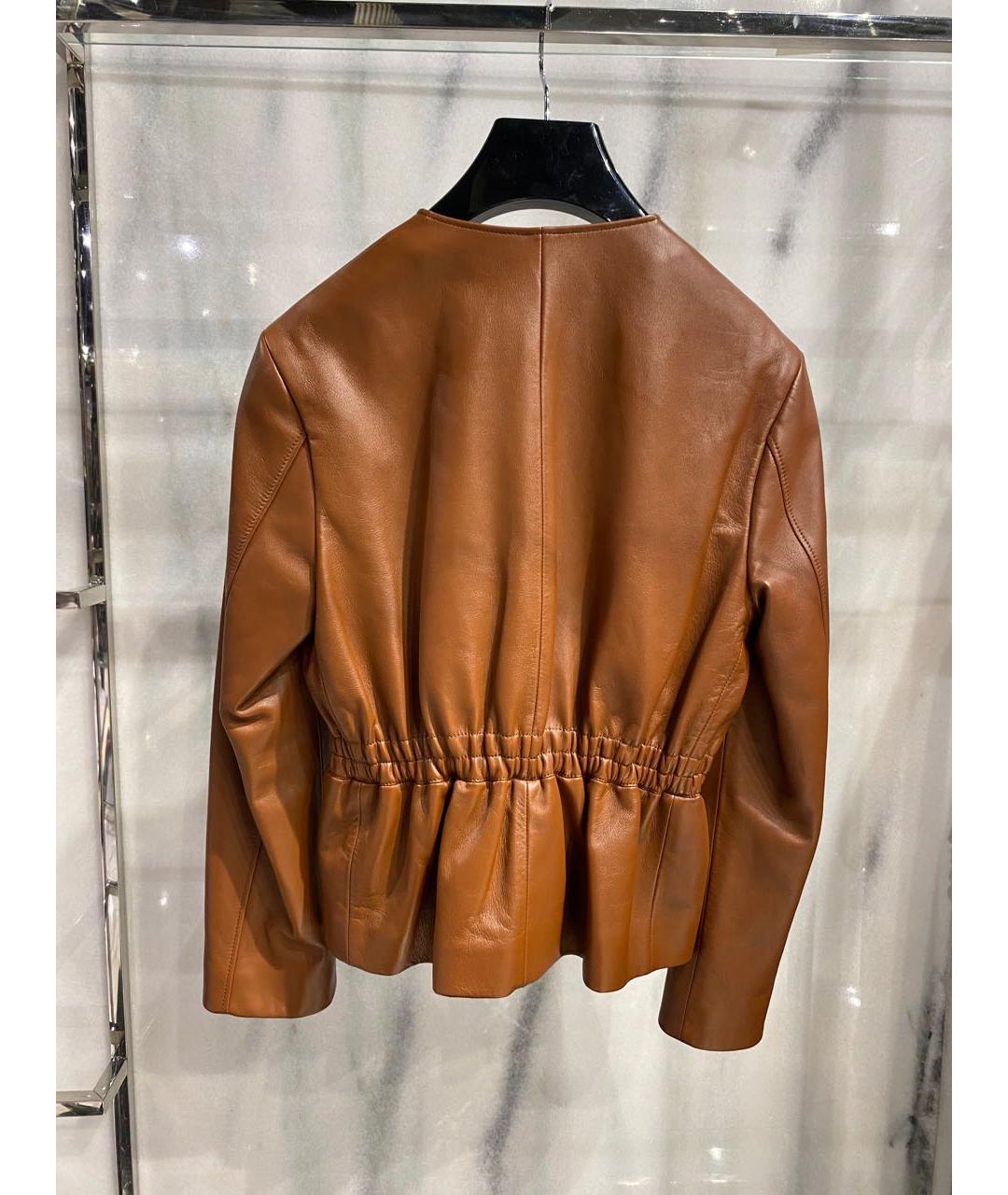 CELINE Коричневая кожаная куртка, фото 4