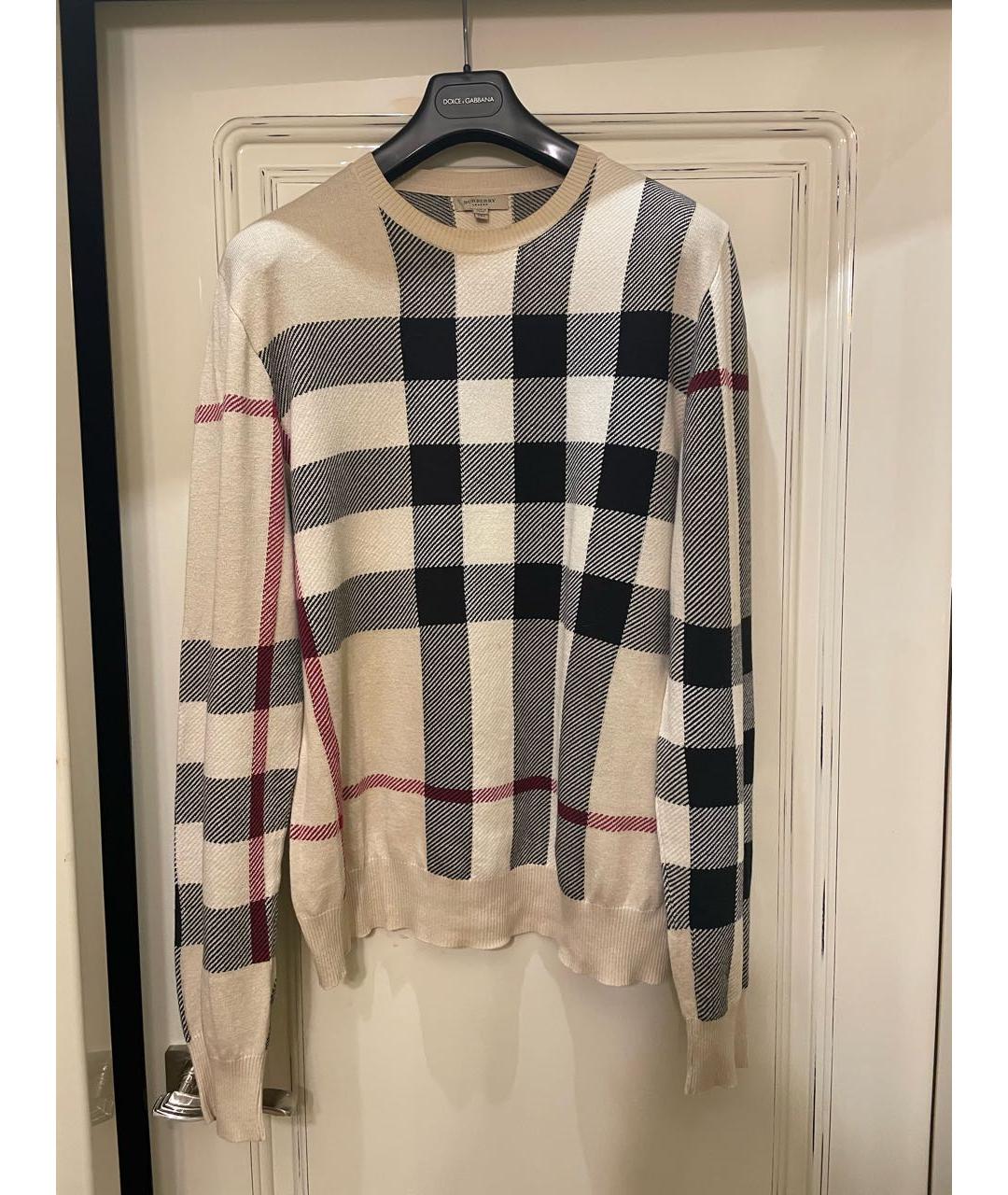 BURBERRY Бежевый хлопковый джемпер / свитер, фото 5