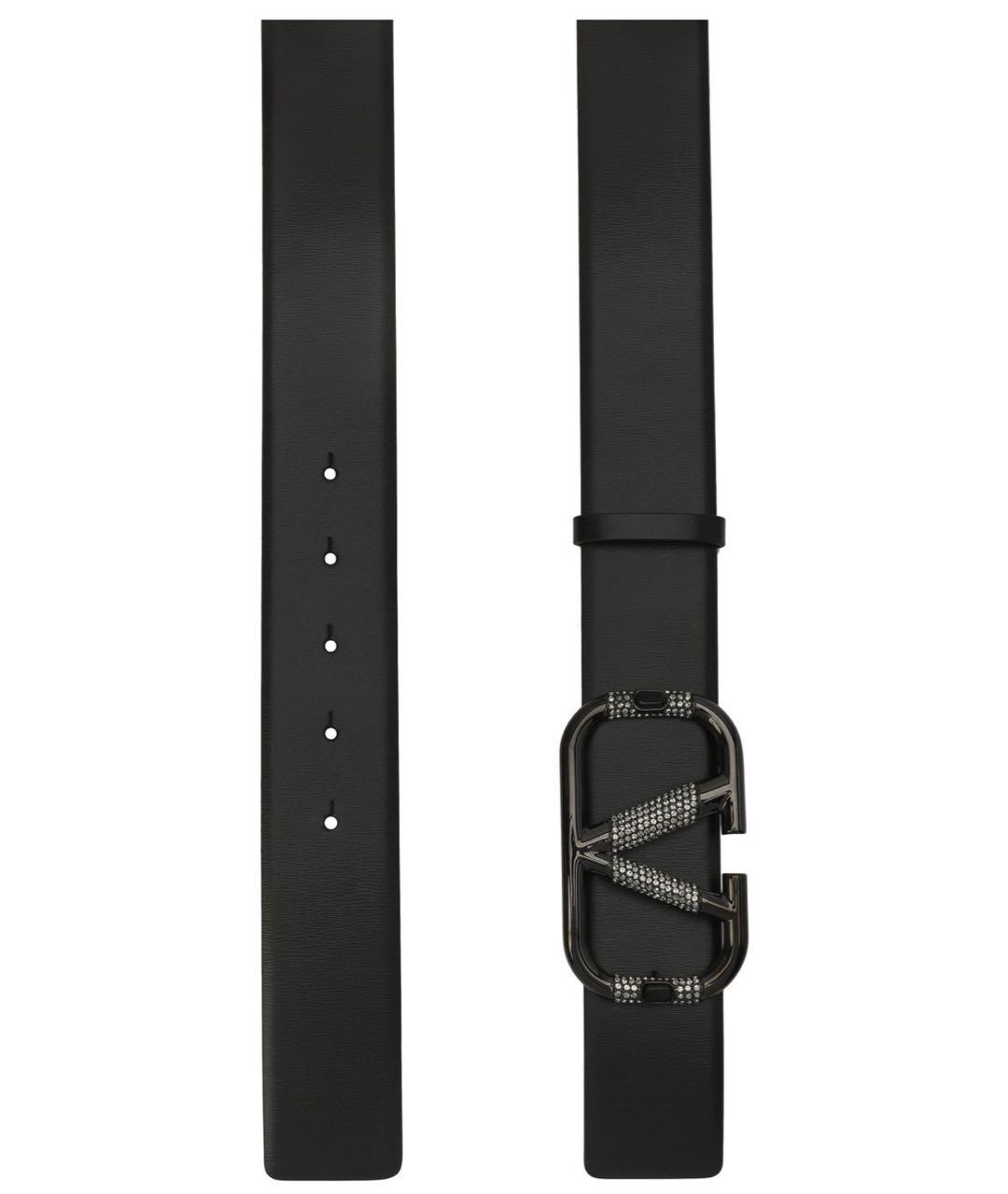 VALENTINO Черный кожаный ремень, фото 3