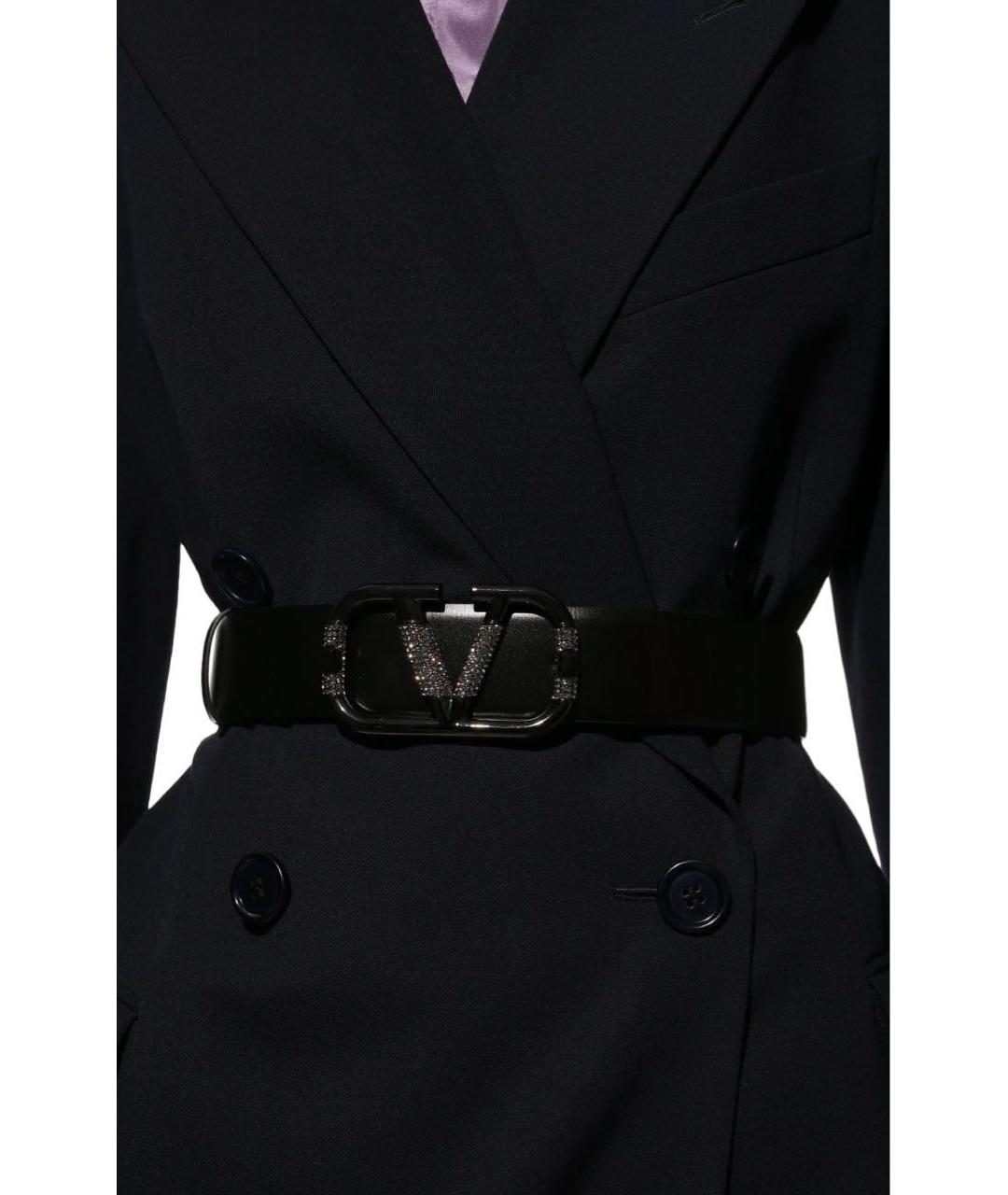 VALENTINO Черный кожаный ремень, фото 4