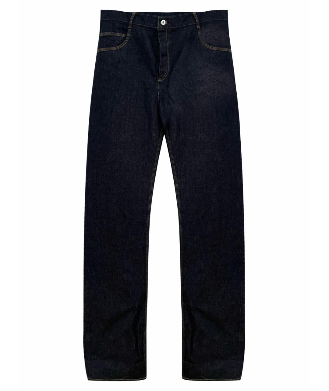 BOTTEGA VENETA Темно-синие хлопковые прямые джинсы, фото 1