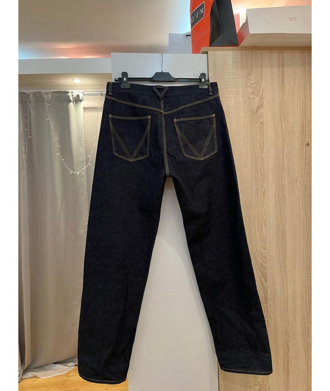 BOTTEGA VENETA Темно-синие хлопковые прямые джинсы, фото 2