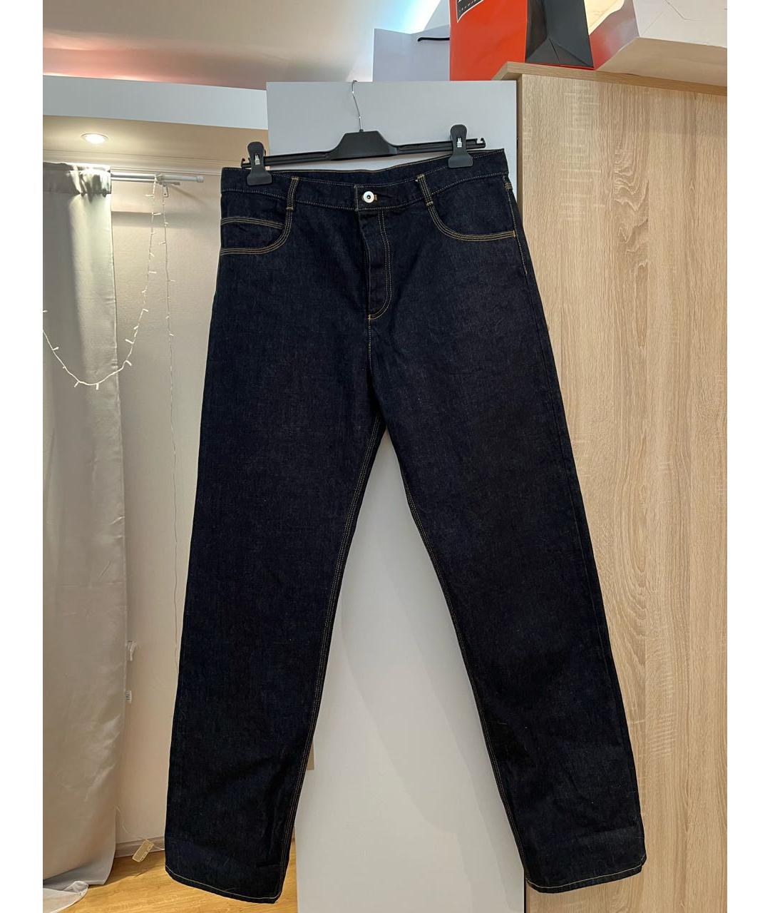 BOTTEGA VENETA Темно-синие хлопковые прямые джинсы, фото 7