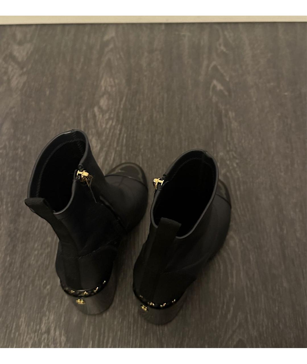 CHANEL PRE-OWNED Черные кожаные полусапоги, фото 3