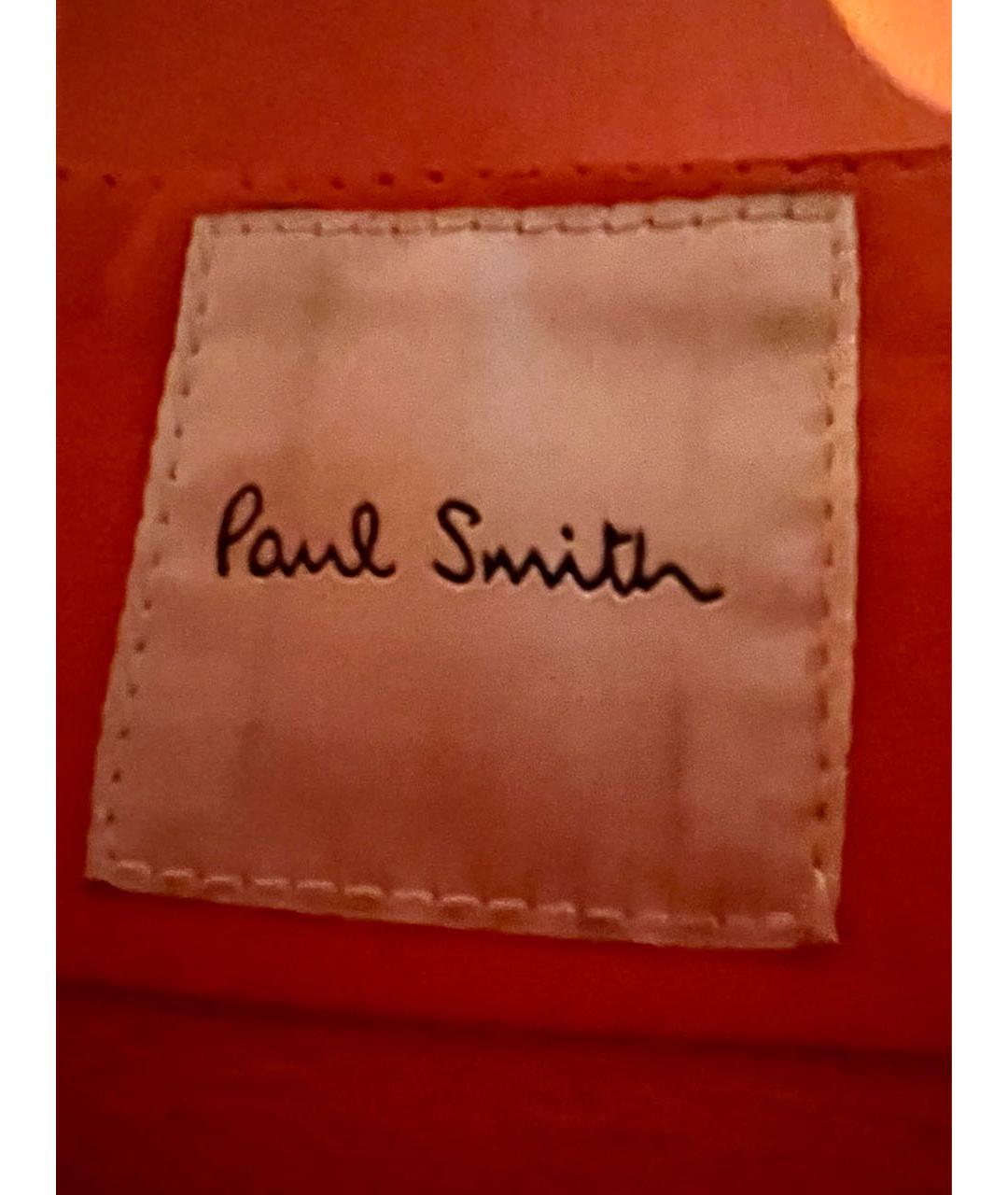 PAUL SMITH Оранжевая кожаная юбка миди, фото 3