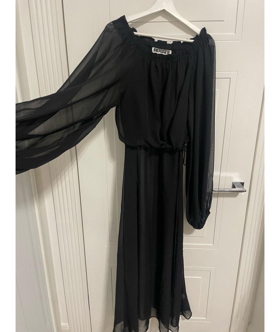 ROTATE Черное полиэстеровое платье, фото 3