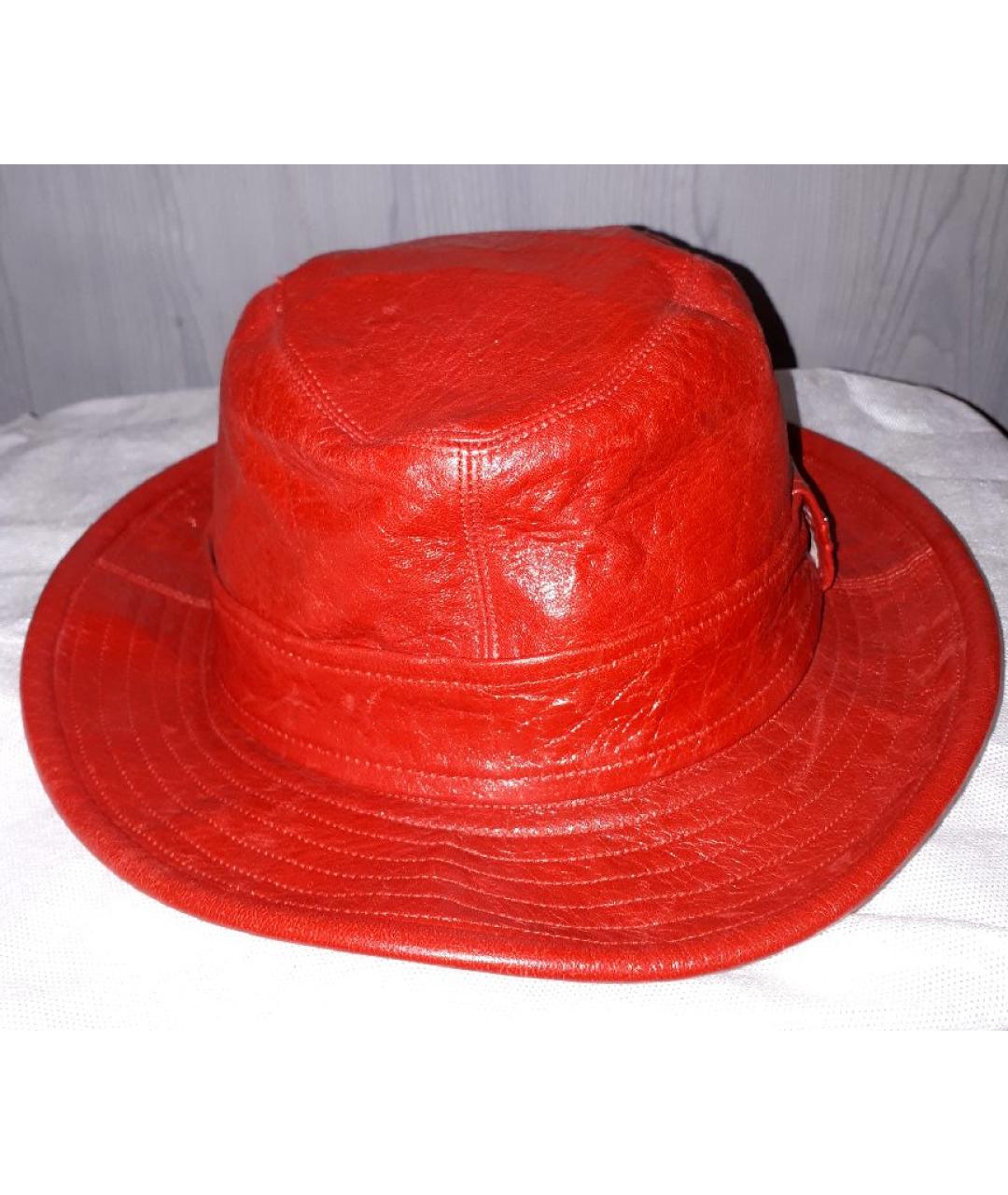 CHRISTIAN DIOR PRE-OWNED Красная кожаная шляпа, фото 3