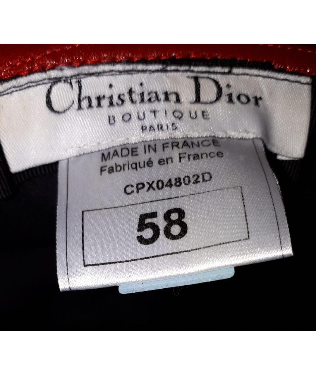 CHRISTIAN DIOR PRE-OWNED Красная кожаная шляпа, фото 6