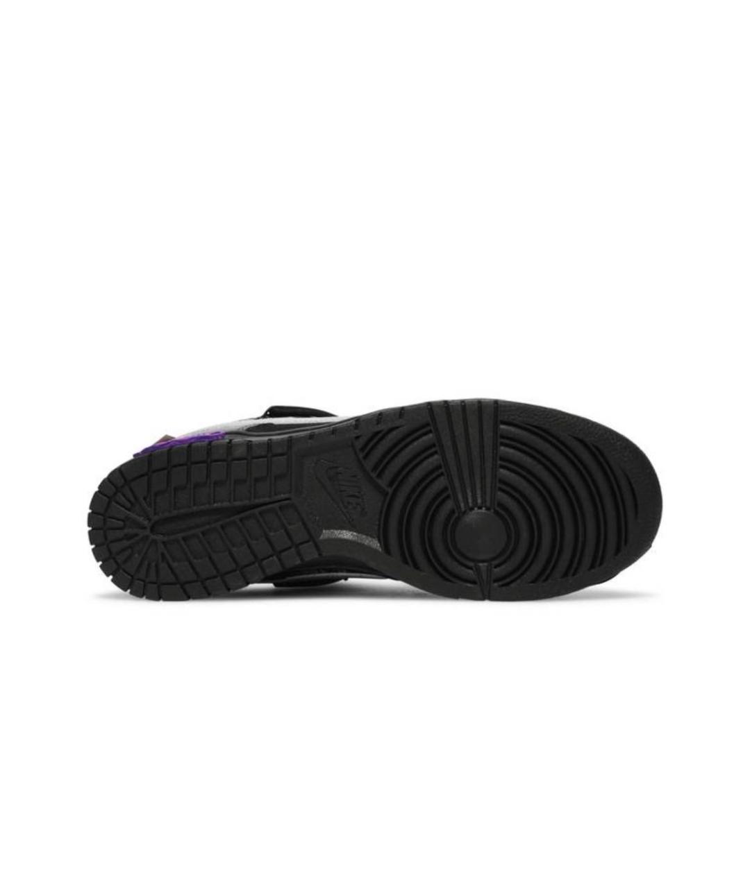 NIKE X OFF-WHITE Черные кожаные низкие кроссовки / кеды, фото 4