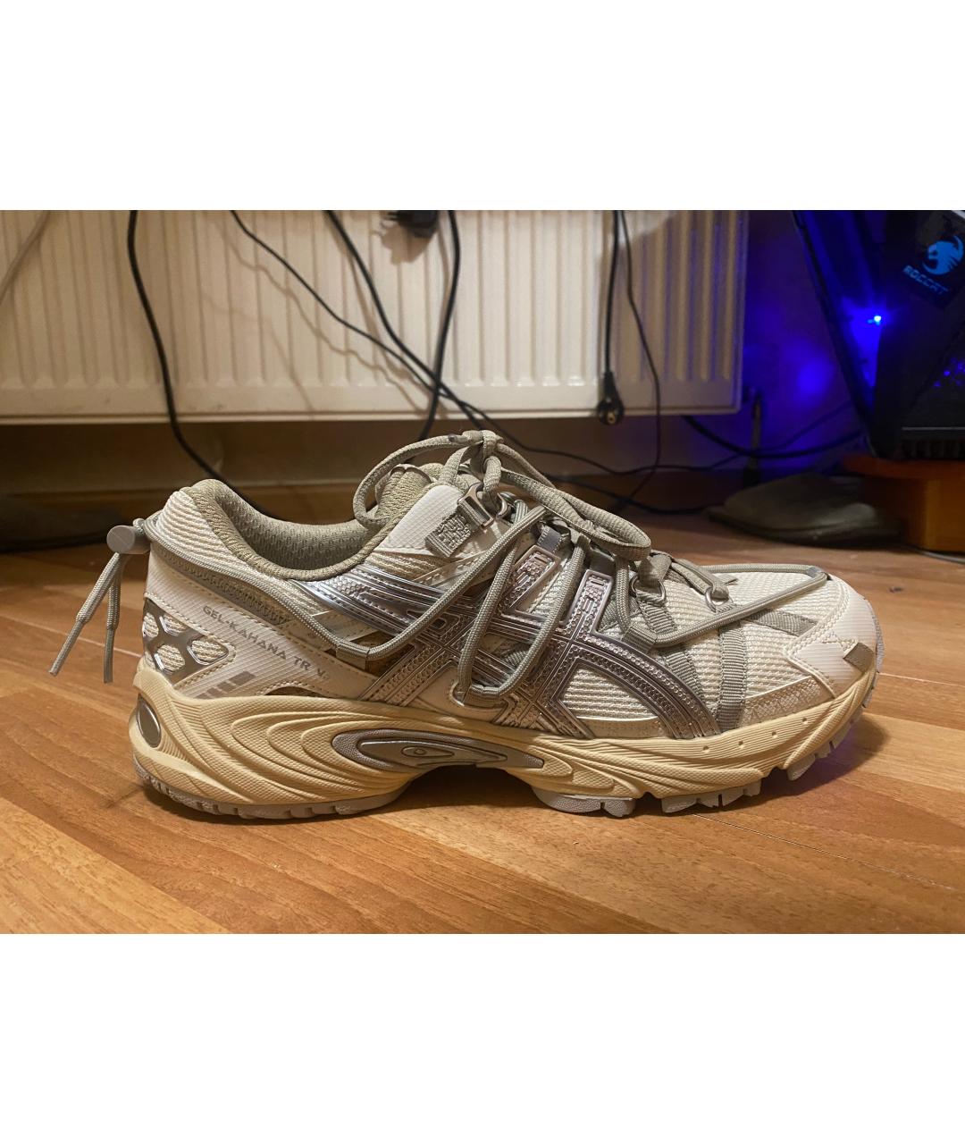 ASICS Бежевые синтетические низкие кроссовки / кеды, фото 8