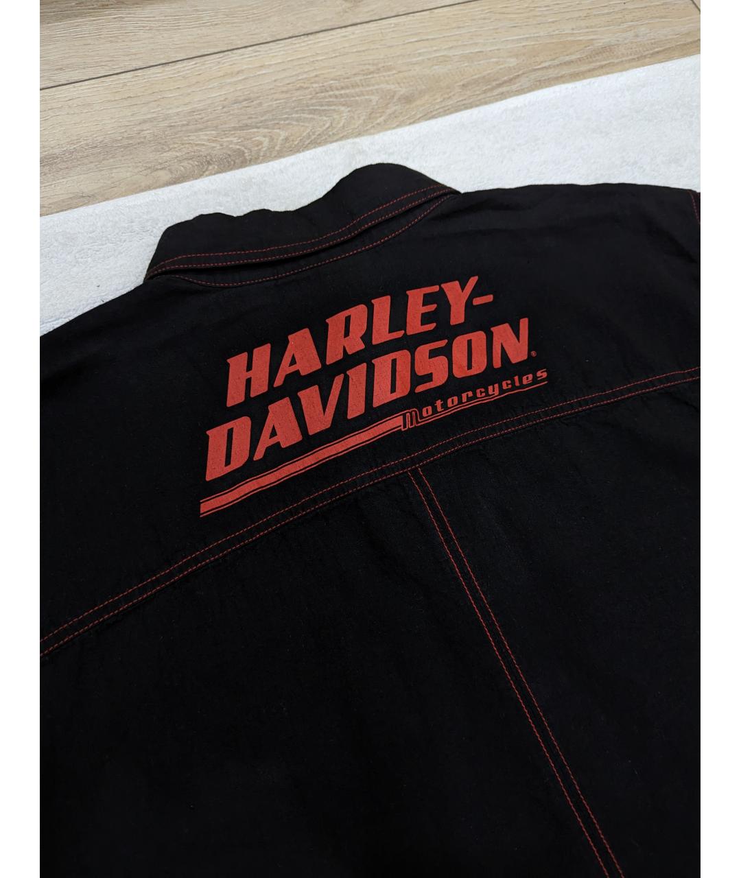 Harley Davidson Черная льняная кэжуал рубашка, фото 3