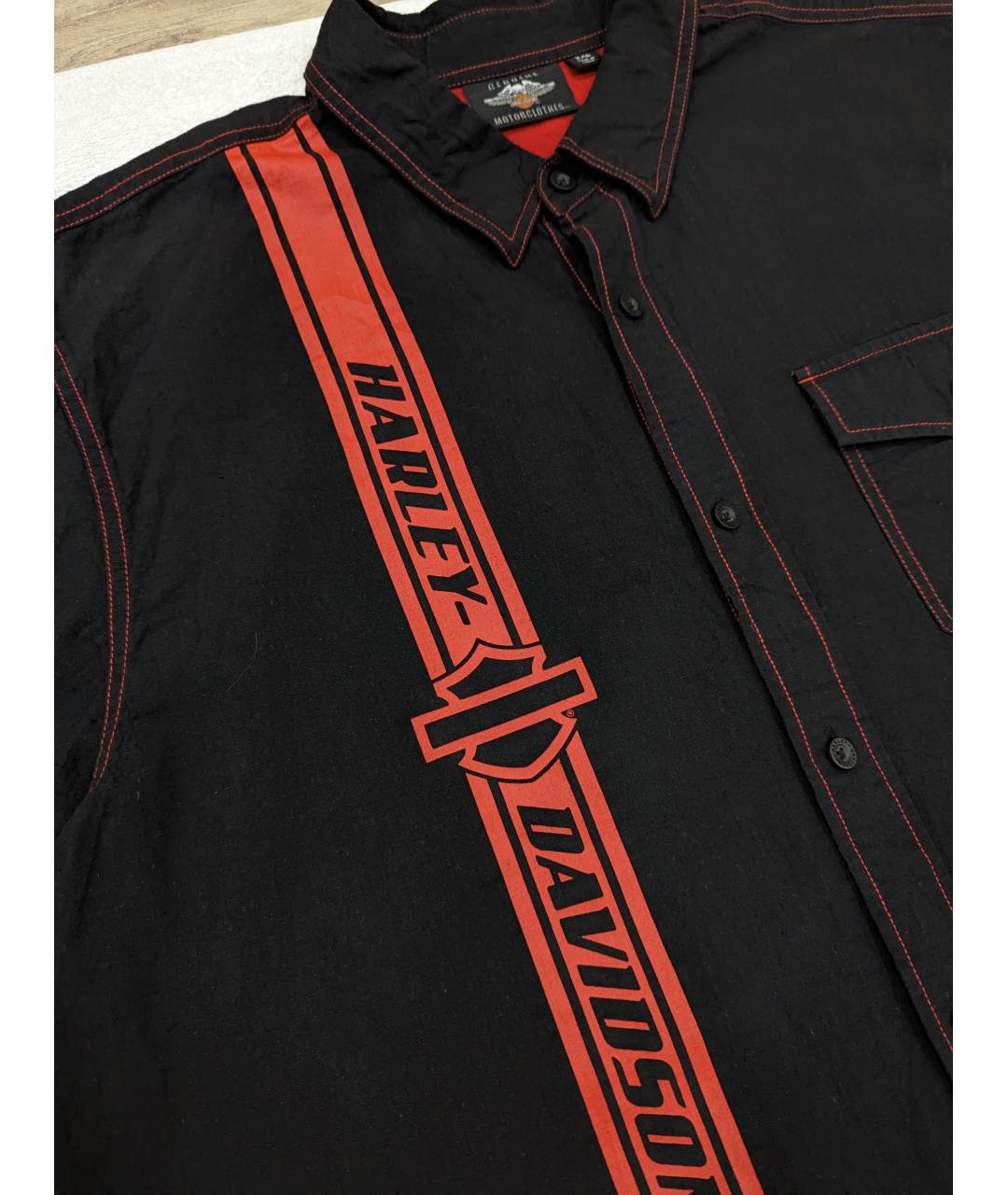 Harley Davidson Черная льняная кэжуал рубашка, фото 4