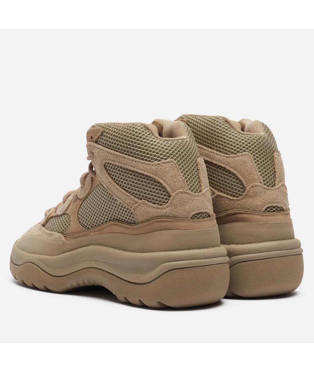 ADIDAS YEEZY Бежевые замшевые высокие кроссовки / кеды, фото 4