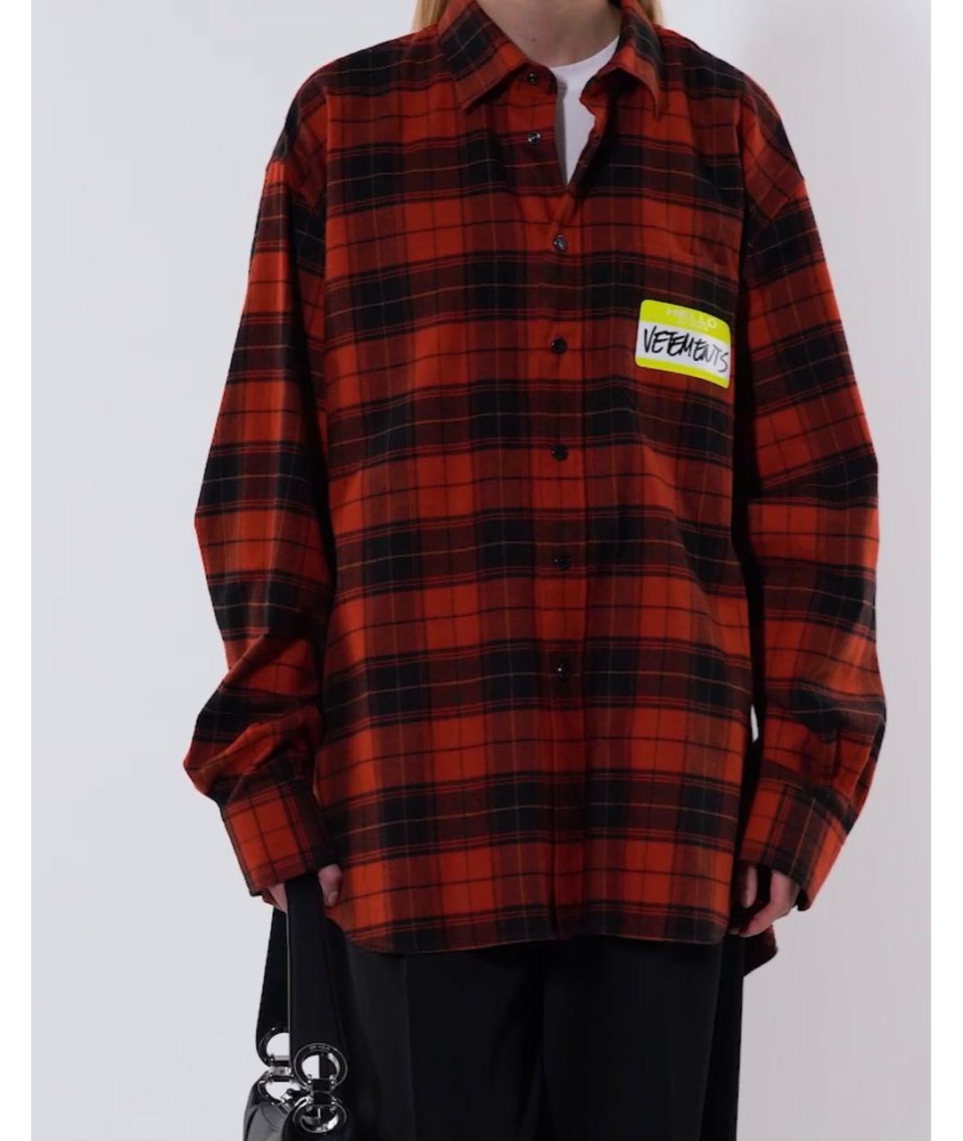VETEMENTS Красная хлопковая рубашка, фото 3
