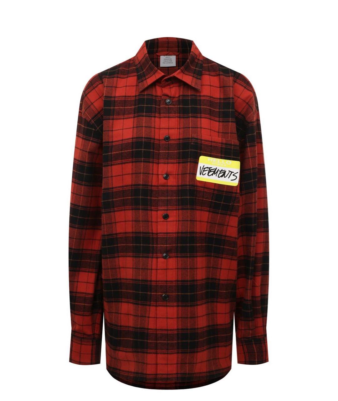 VETEMENTS Красная хлопковая рубашка, фото 1