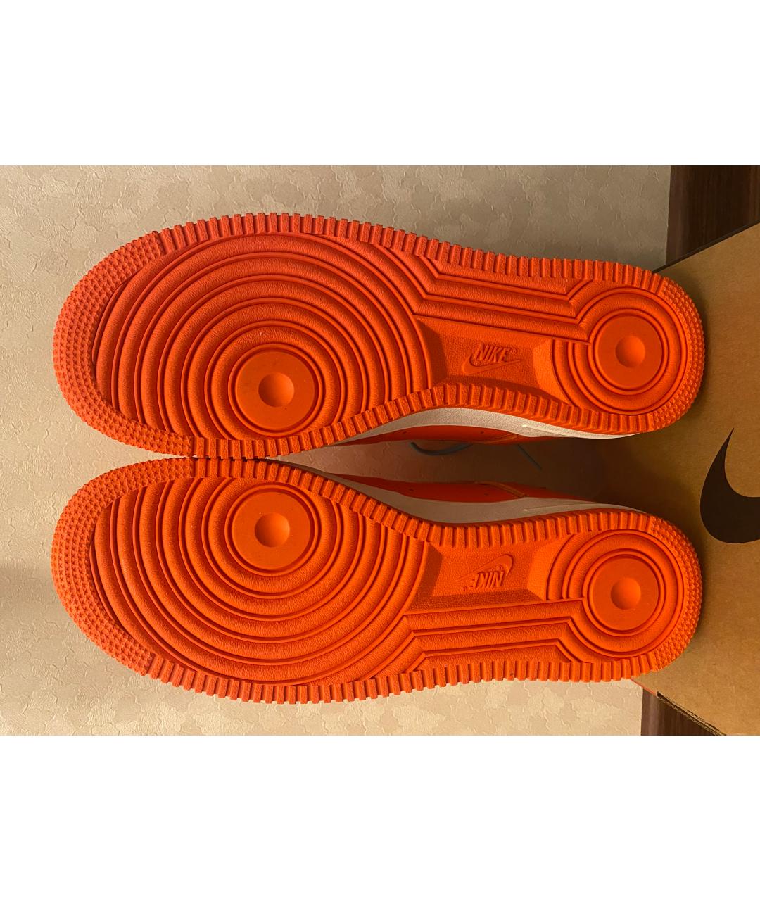 NIKE Оранжевое кожаные низкие кроссовки / кеды, фото 5