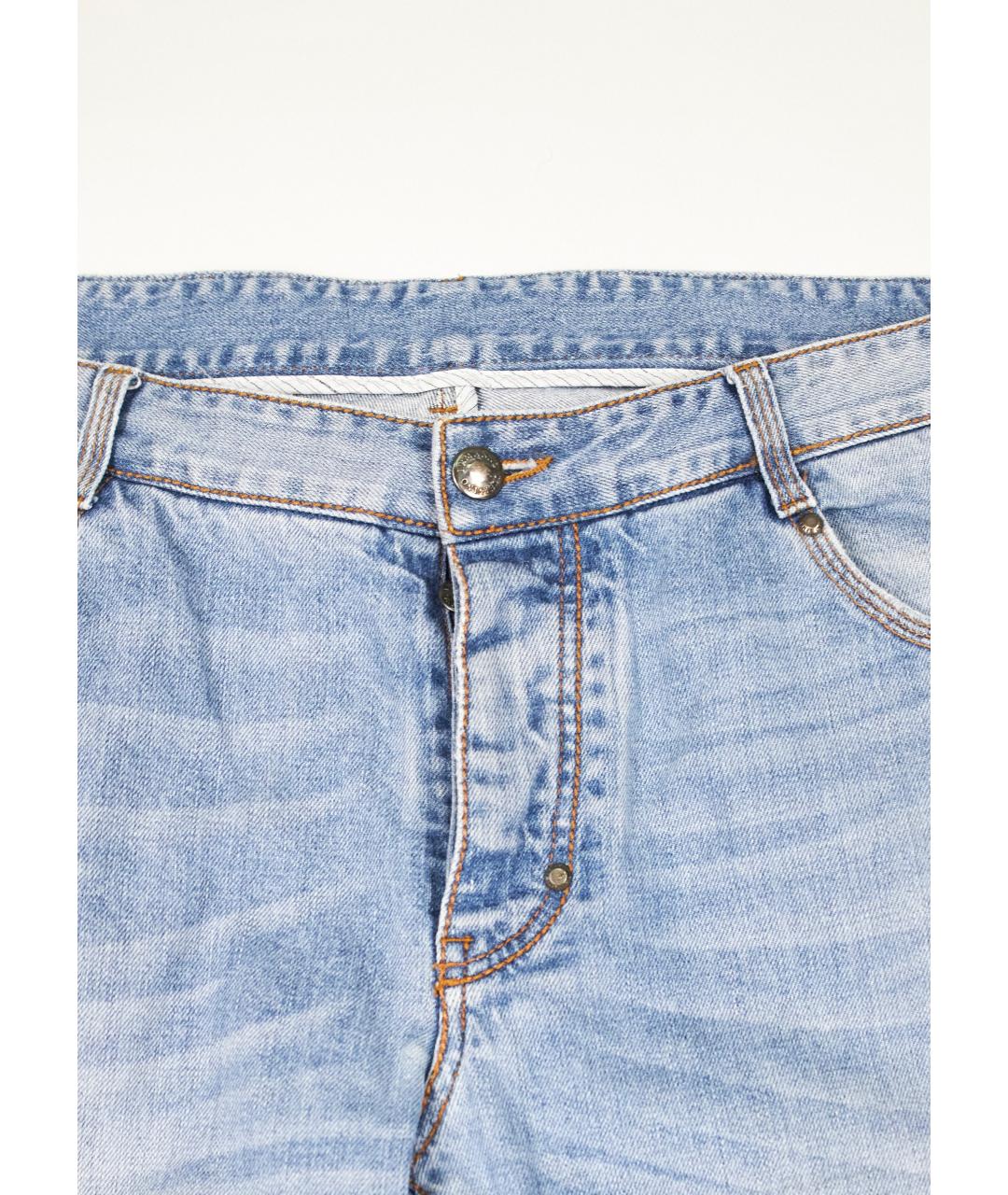 ERMANNO SCERVINO Голубые хлопко-эластановые прямые джинсы, фото 4