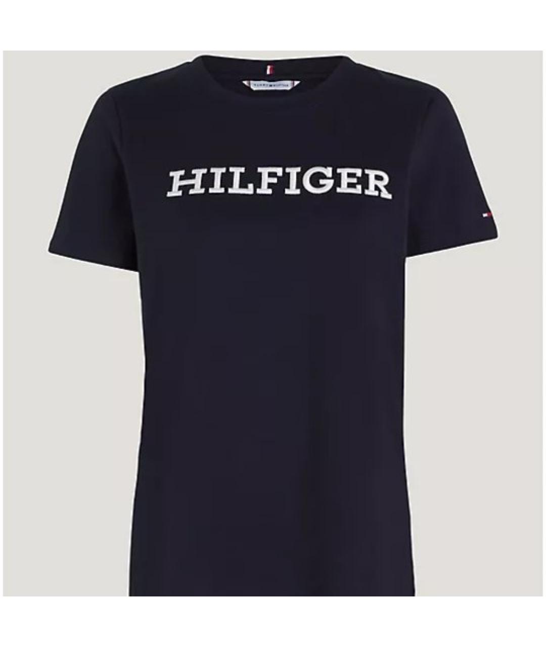 TOMMY HILFIGER Черная хлопковая футболка, фото 2