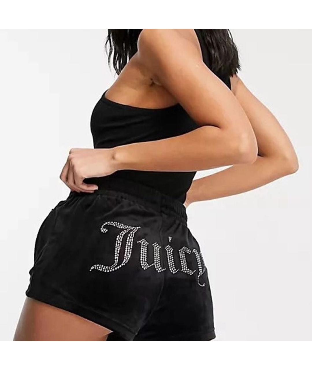 JUICY COUTURE Черные велюровые шорты, фото 4