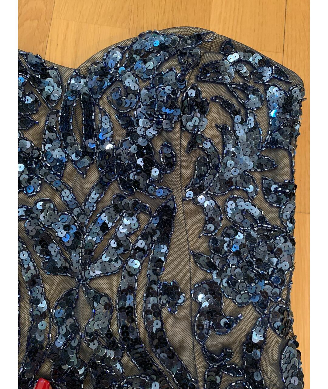 JOVANI Синее полиэстеровое повседневное платье, фото 3