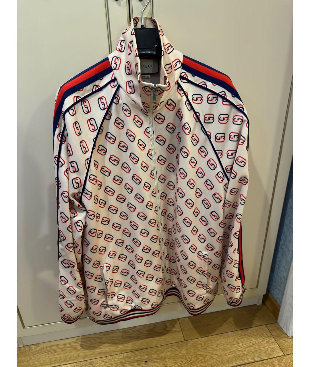 GUCCI Бежевая хлопковая спортивная куртка, фото 9
