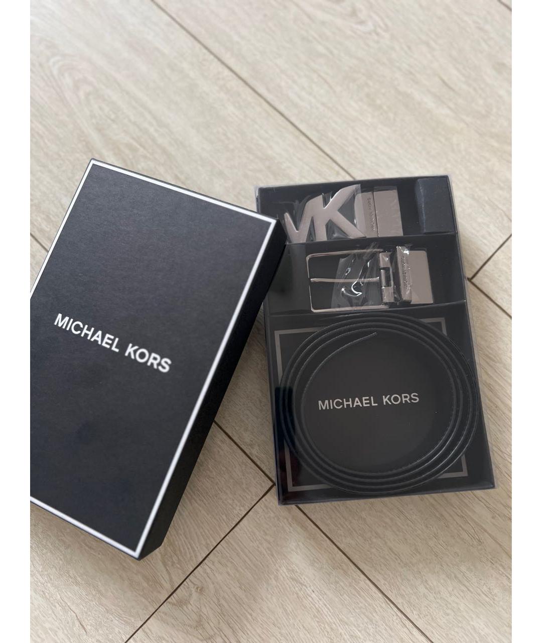 MICHAEL KORS Черный кожаный ремень, фото 7