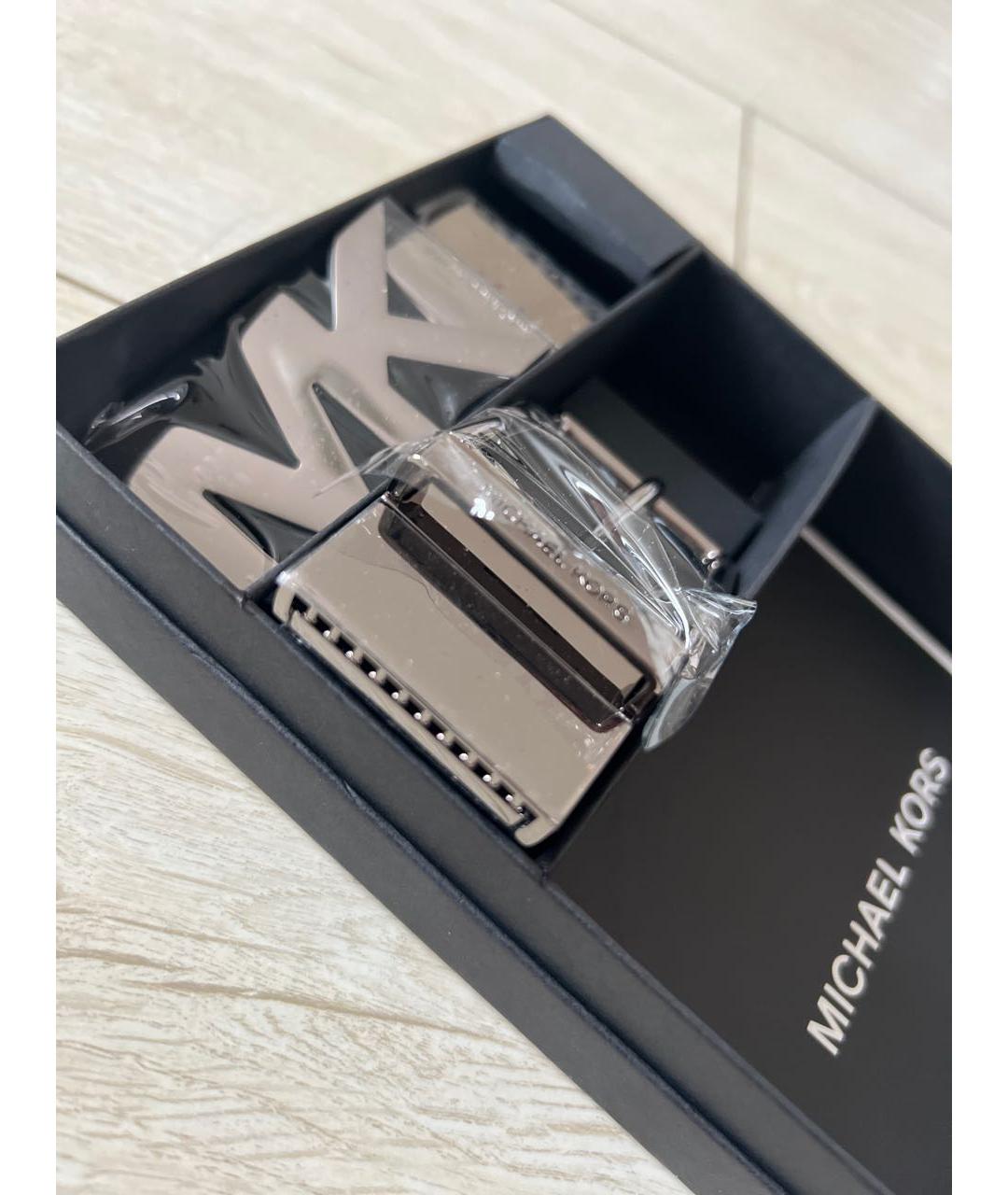 MICHAEL KORS Черный кожаный ремень, фото 3