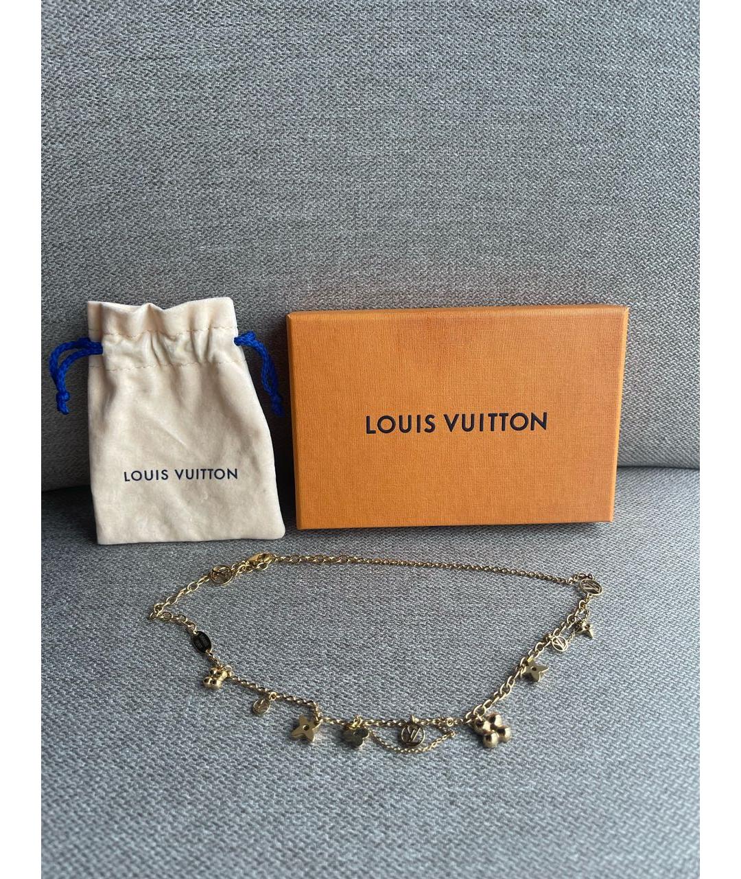 LOUIS VUITTON Золотая позолоченная цепочка/подвеска, фото 5