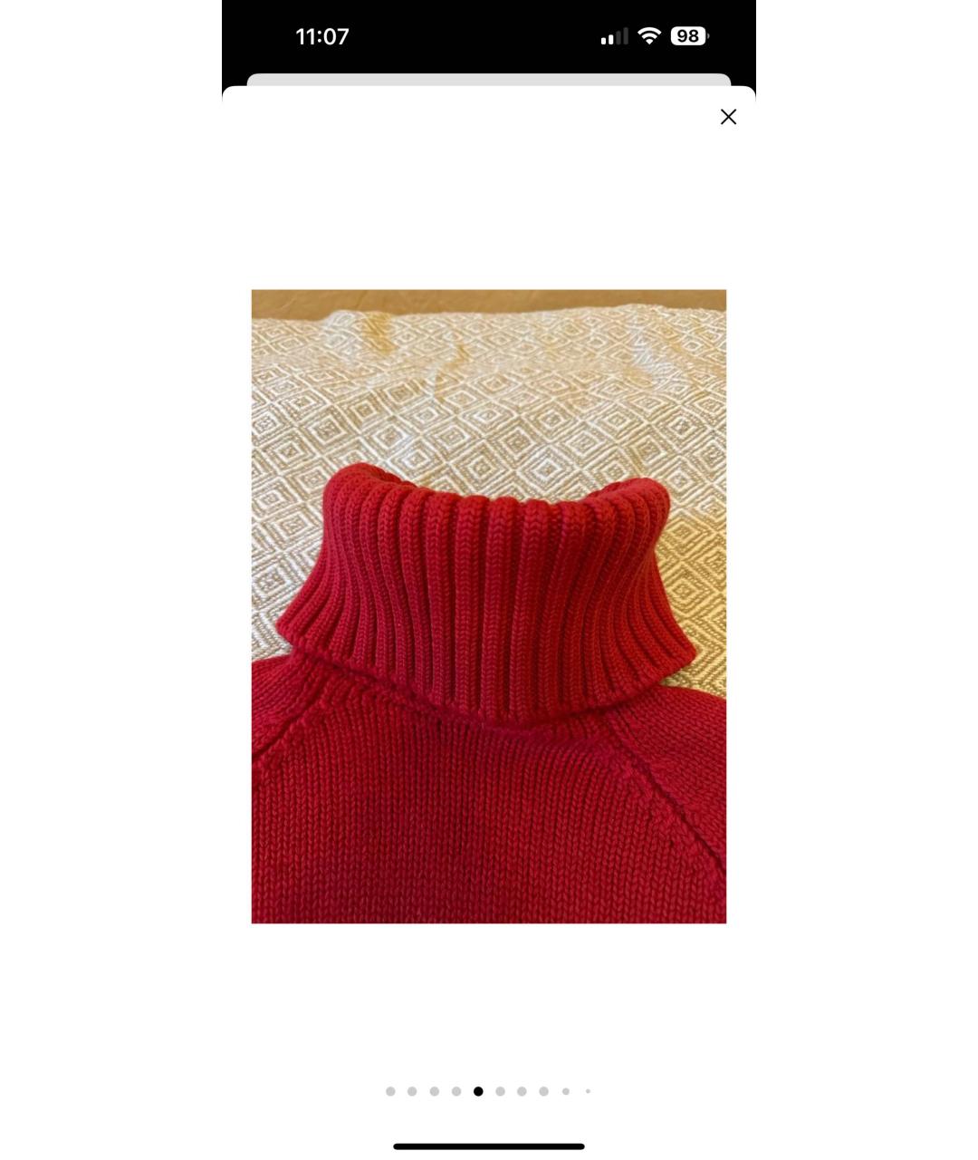 FENDI Красный шерстяной джемпер / свитер, фото 5