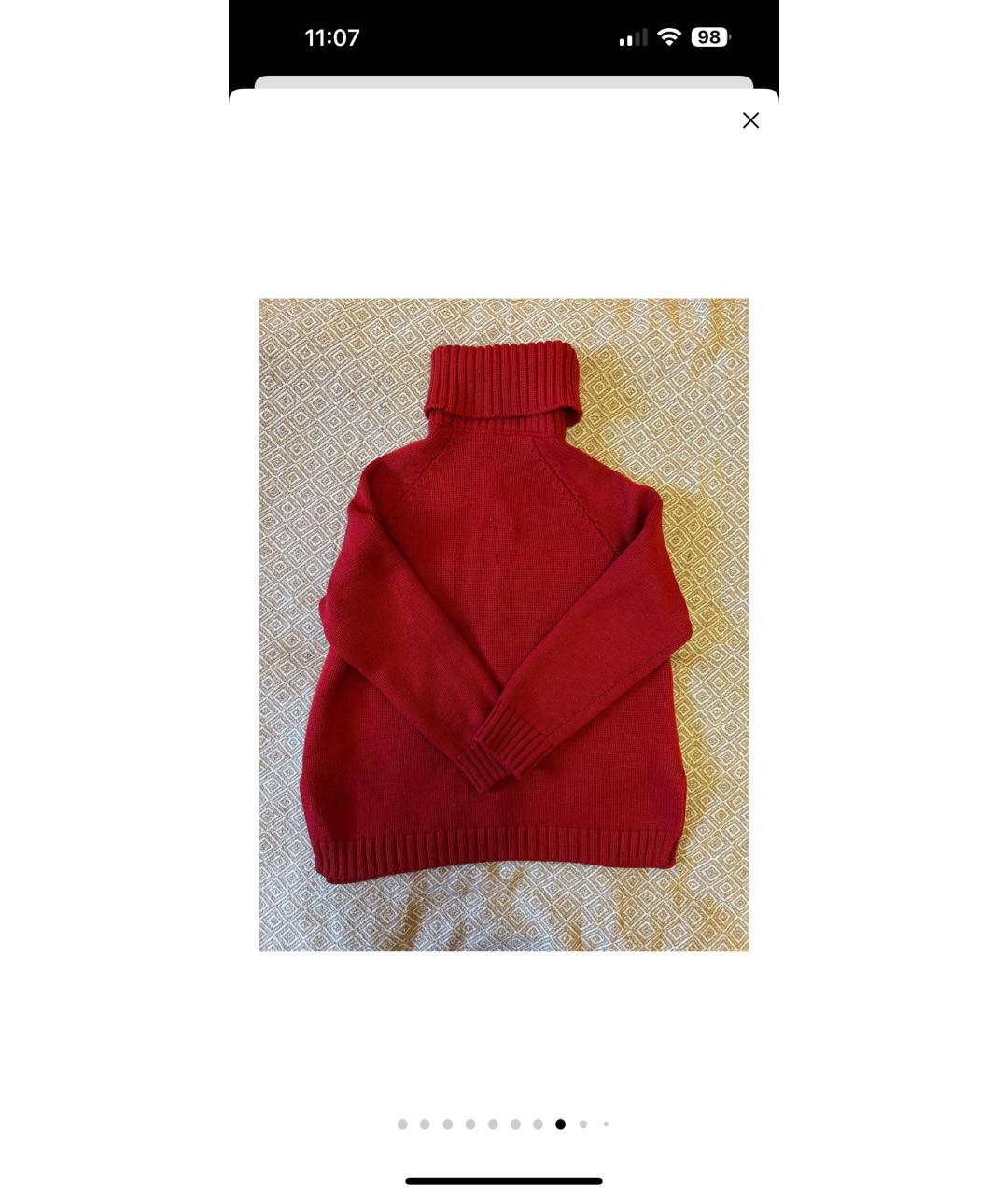 FENDI Красный шерстяной джемпер / свитер, фото 8