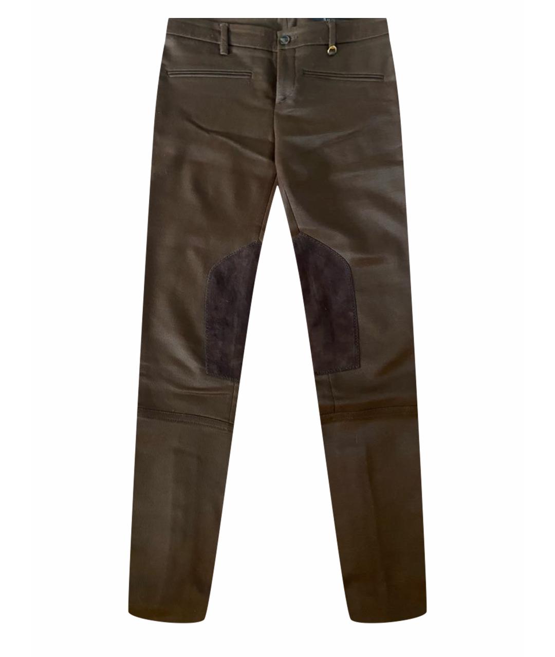 GUCCI Коричневые шерстяные брюки узкие, фото 1