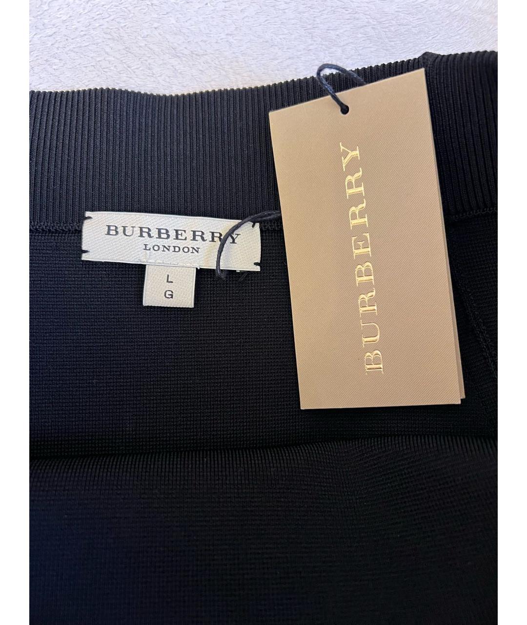 BURBERRY Черная вискозная юбка миди, фото 2