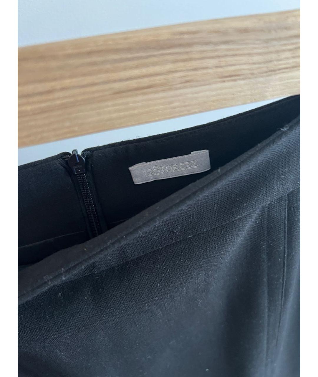 12 STOREEZ Черная полиэстеровая юбка миди, фото 3