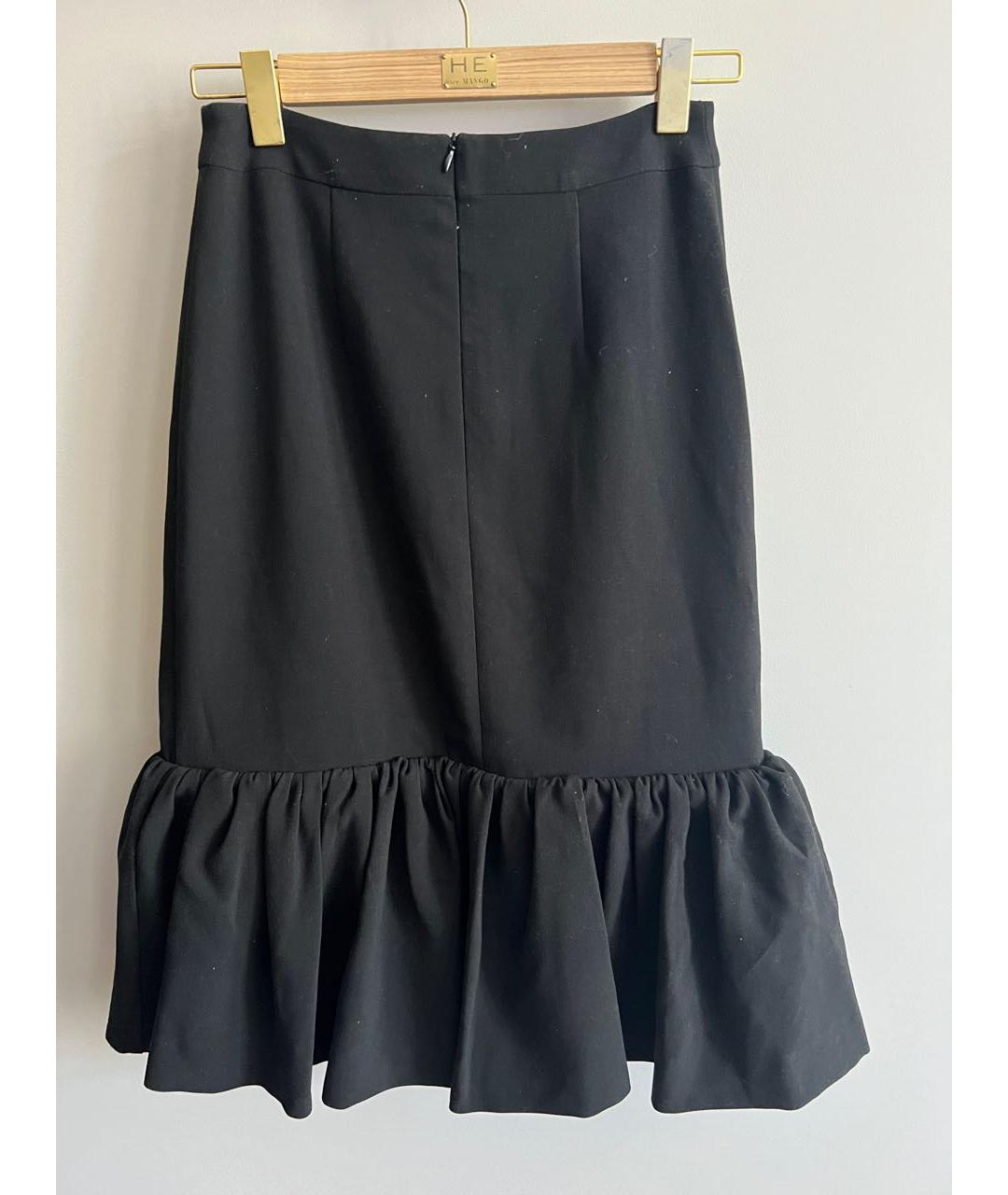 12 STOREEZ Черная полиэстеровая юбка миди, фото 2